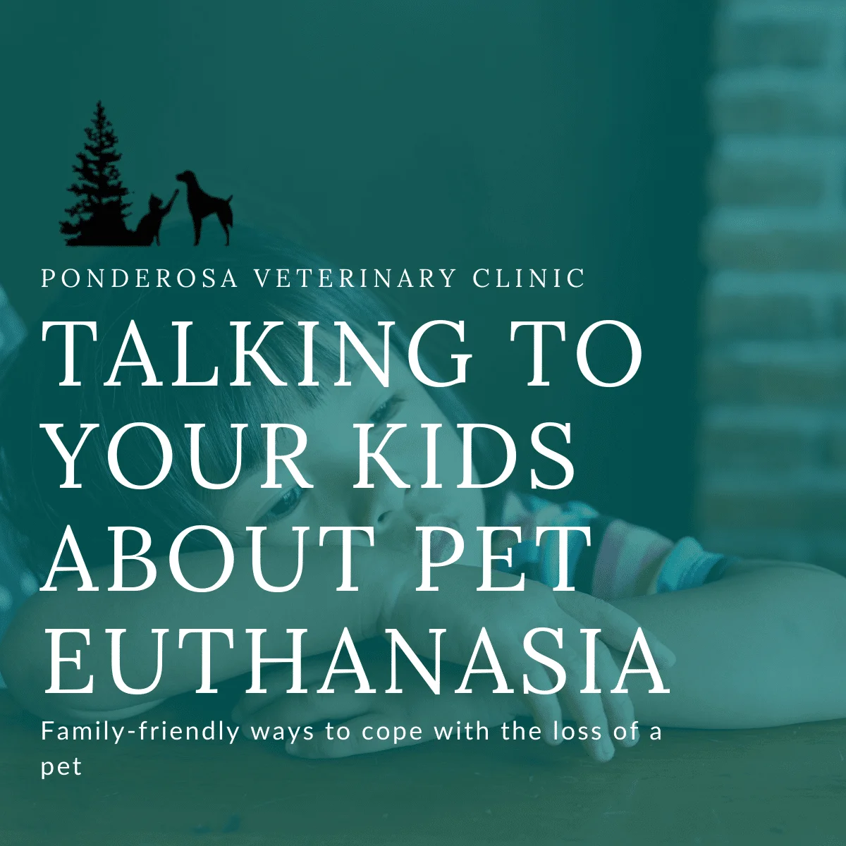 Child resting head on hands and looking sad in order to depict how to talk to your kids about pet euthanasia